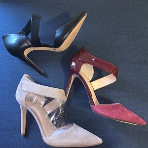 Suede Cross Strap Pump